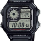Casio Mens Digital World Time Alarm Rubber Strap Watch Available Multiple Colour