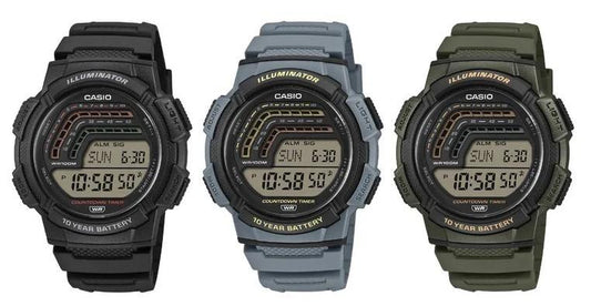 Casio Mens multifunctional Digital Sport Runner Rubber strap Watch Available Multiple Colour