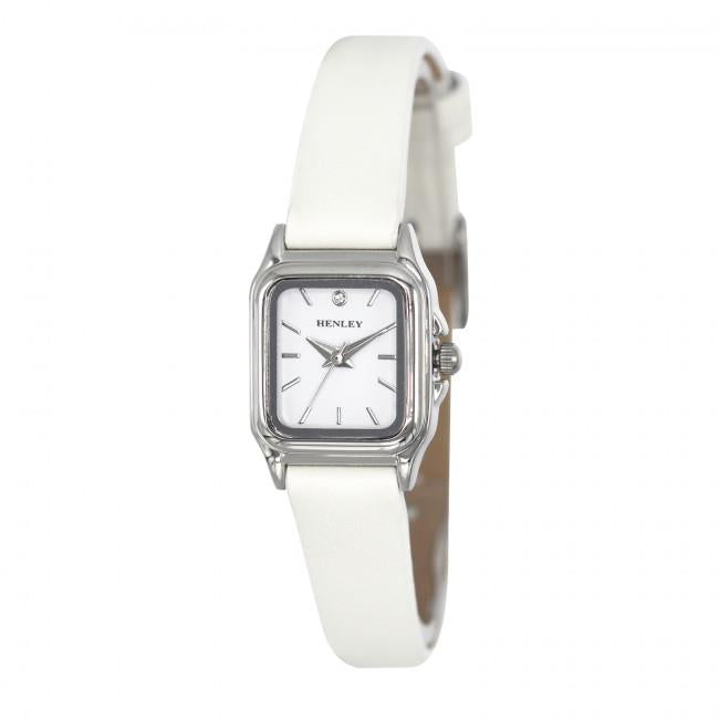 Henley Ladies Petite Rectangular Dial Leather Strap Watch H06181 Available Multiple Colour