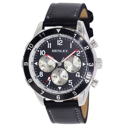 Henley Mens Fashion Multi Eye Classic Sports Leather Strap Watch H02213 Available Multiple Colour
