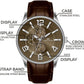 Western Moments Mens Ajax Multifunctional Brown Dial Brown Leather Strap Watch - CLEARANCE NEEDS RE-BATTERY