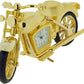 Miniature Clock Goldtone Motorbike Solid Brass IMP1066G - CLEARANCE NEEDS RE-BATTERY