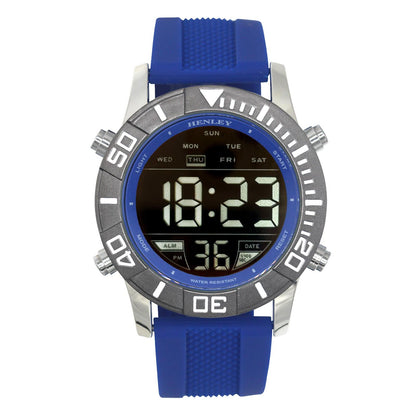 Henley Mens Fashion Digital Black Dial Rubber Strap Sports Watch HDG037 Available Multiple Colour