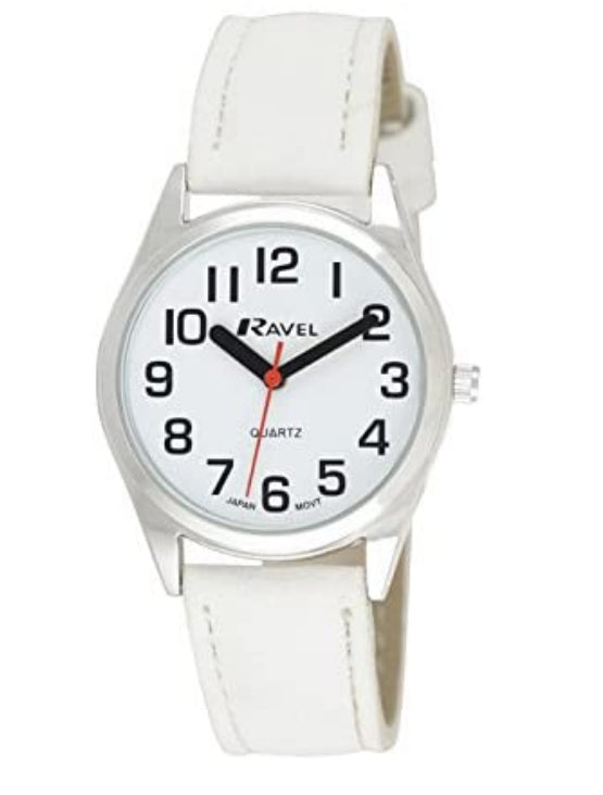 Ravel Ladies Basic Classic Bold Easy Read Leather Strap Watch R0125L Available Multiple Colour