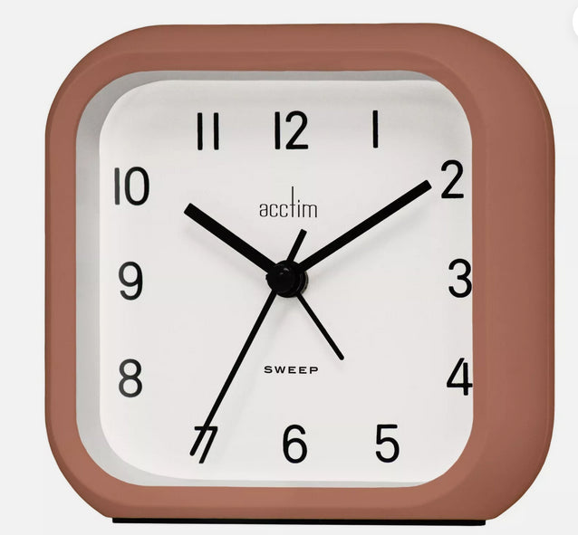 Acctim Carter Analogue Alarm Clock Non Ticking Sweep Crescendo Alarm Touchsensor