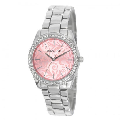 Henley Ladies Bling Etched Patterned Bracelet Watch H07326 Available Multiple Colour