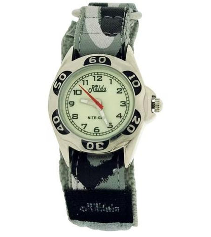 Relda Chilrens Boy Nite-Glo Luminous Dial Camouflage Army Easy Fasten Watch Available Multiple Colour  - CLEARANCE NEEDS RE-BATTERY