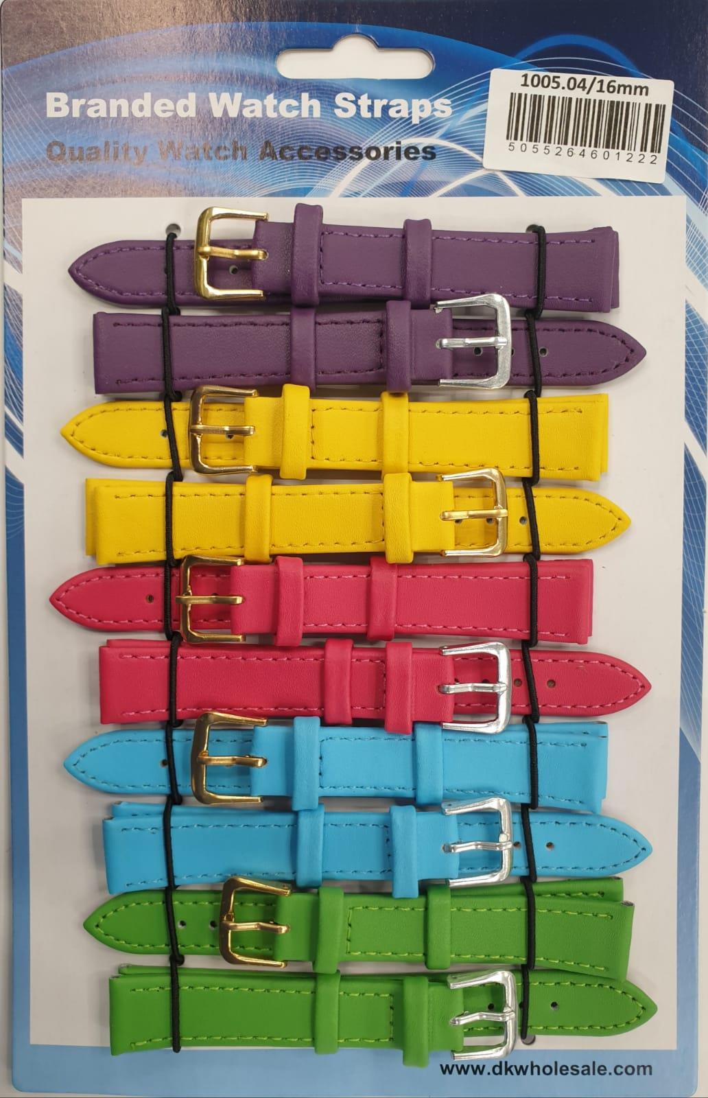 Leather Pastels Watch Straps Pk10 Available sizes From 6mm to 24mm 1005.04