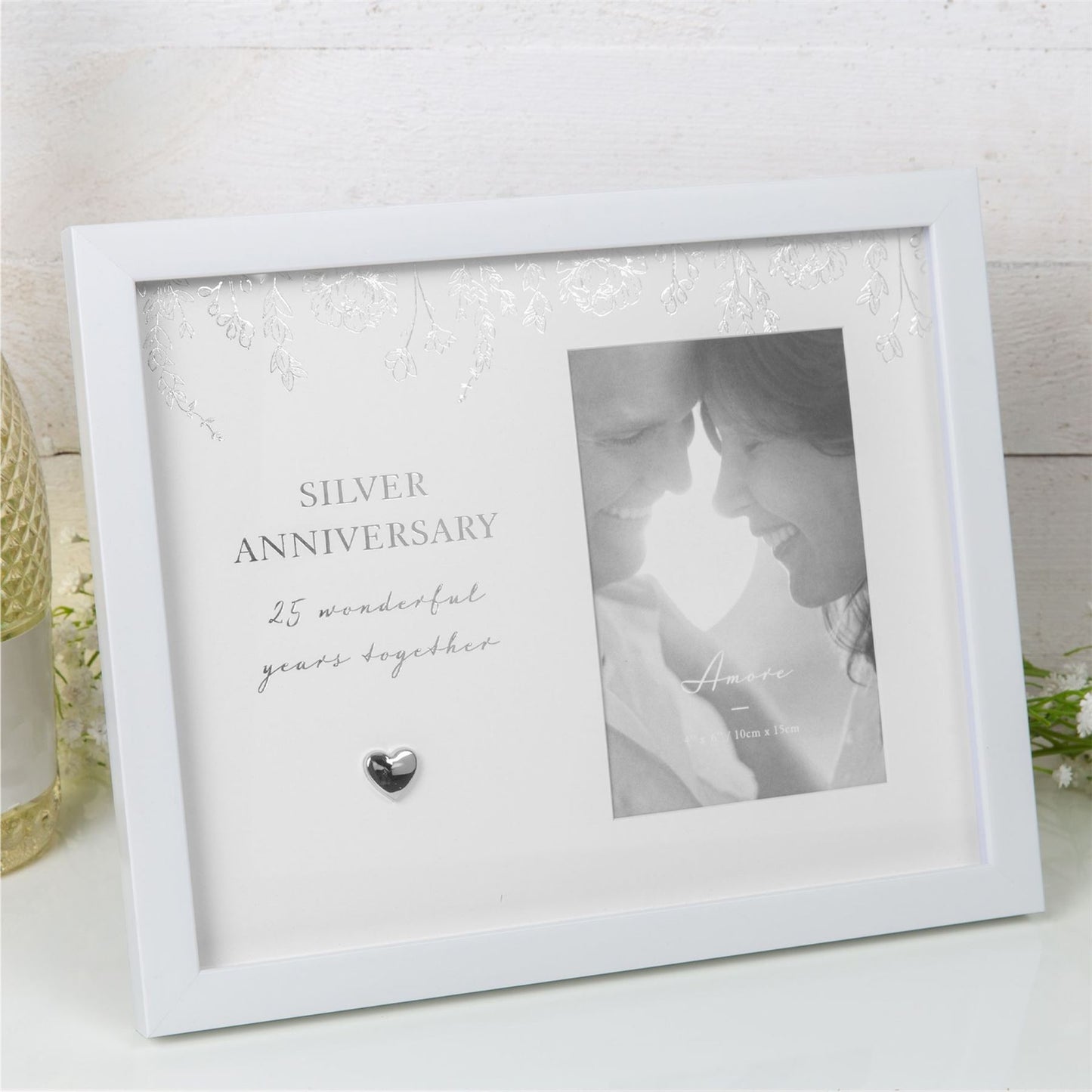 Amore Silver Anniversary Frame 4" x 6"