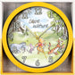 Disney Winnie The Pooh Childrens Yellow Wall Clock WP3014 25CM
