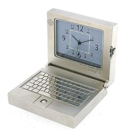 Miniature Clock PC Laptop Computer Silvertone Plated Solid Brass IMP1001S - CLEARANCE NEEDS RE-BATTERY