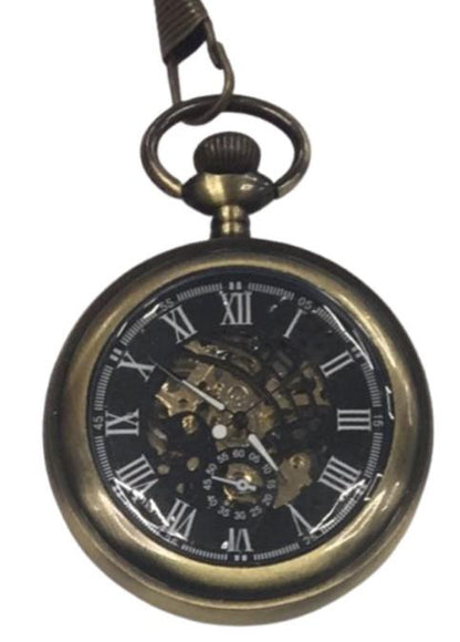 Mens & Ladies Mechanical Hand Winding Half Hunter Steampunk Bronze Pocket Watch