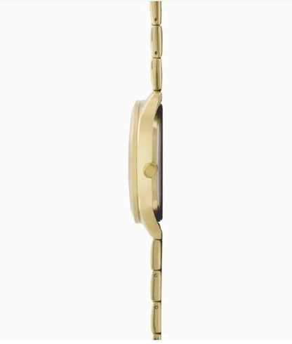 Sekonda Mens Fashion Dated Blue Dial Gold PVD Stainless Steel Bracelet Watch