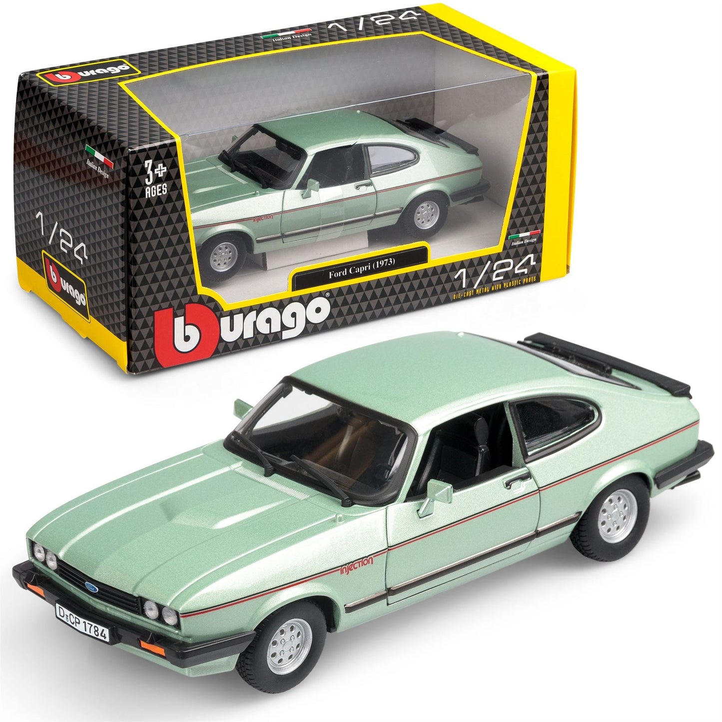 1:24 Ford Capri Light Green 1982  - Diecast Model car Collectables