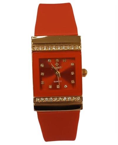 Clasico Ladies Bling Water Resistant Square Dial Rubber Strap Watch Available Multiple colour