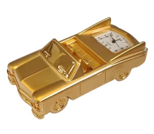 Miniature Clock Retro convertibles Car Goldtone Plated Solid Brass IMP1004 - CLEARANCE NEEDS RE-BATTERY