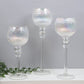 Set of 3 Clear Glass Goblet Style Candle Holders