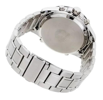 Lorus Mens Chronograph Day Date Black Dial Silver Stainless Steel Bracelet Watch RW635AX5