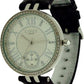 Lipsy London Ladies Bling Bezel Silver Tone Dial Black Leather Strap Watch LP293 - CLEARANCE NEEDS RE-BATTERY