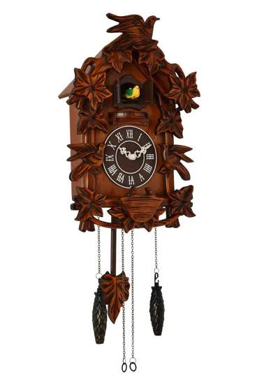 William Widdop Qtz Cuckoo Clock Bird on Top Wooden Case - Large