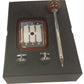 Miniature Car Gear Stick Knob, Cufflinks & Pen Desk Gift Set Solid Matt wood IMP421-RW  - CLEARANCE MIGHT NEEDS RE-REFILL