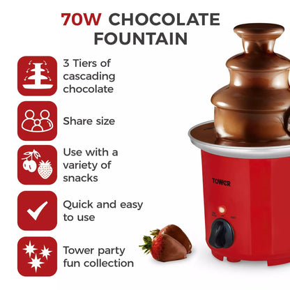 Tower Chocolate Fountain 90W Party fun Electic T19051RD