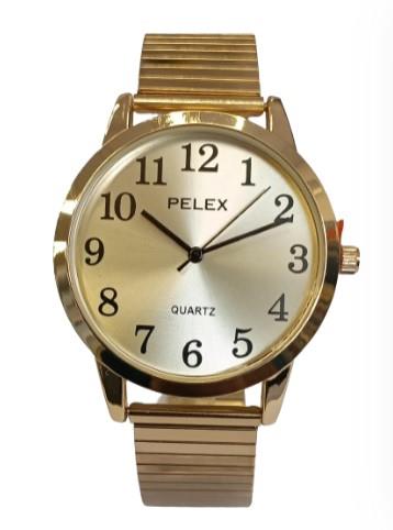 Pelex Mens Big number Bracelet Strap Quartz Watch Available Multiple Colour