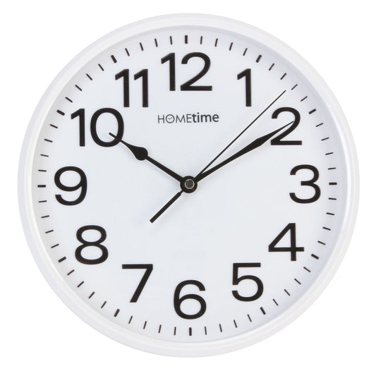 Hometime 10" Wall Clock with Sweep - White