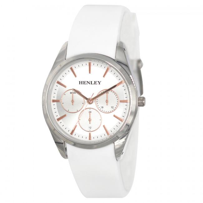 Henley Ladies Sports Silver Dial Rubber Strap Watch H06175 Available Multiple Colour