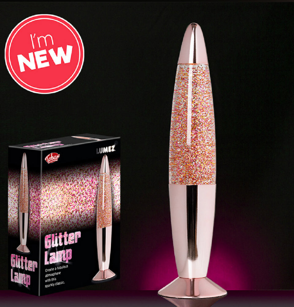 Tobar Lumez Glitter Lamp 34cm Rose Gold