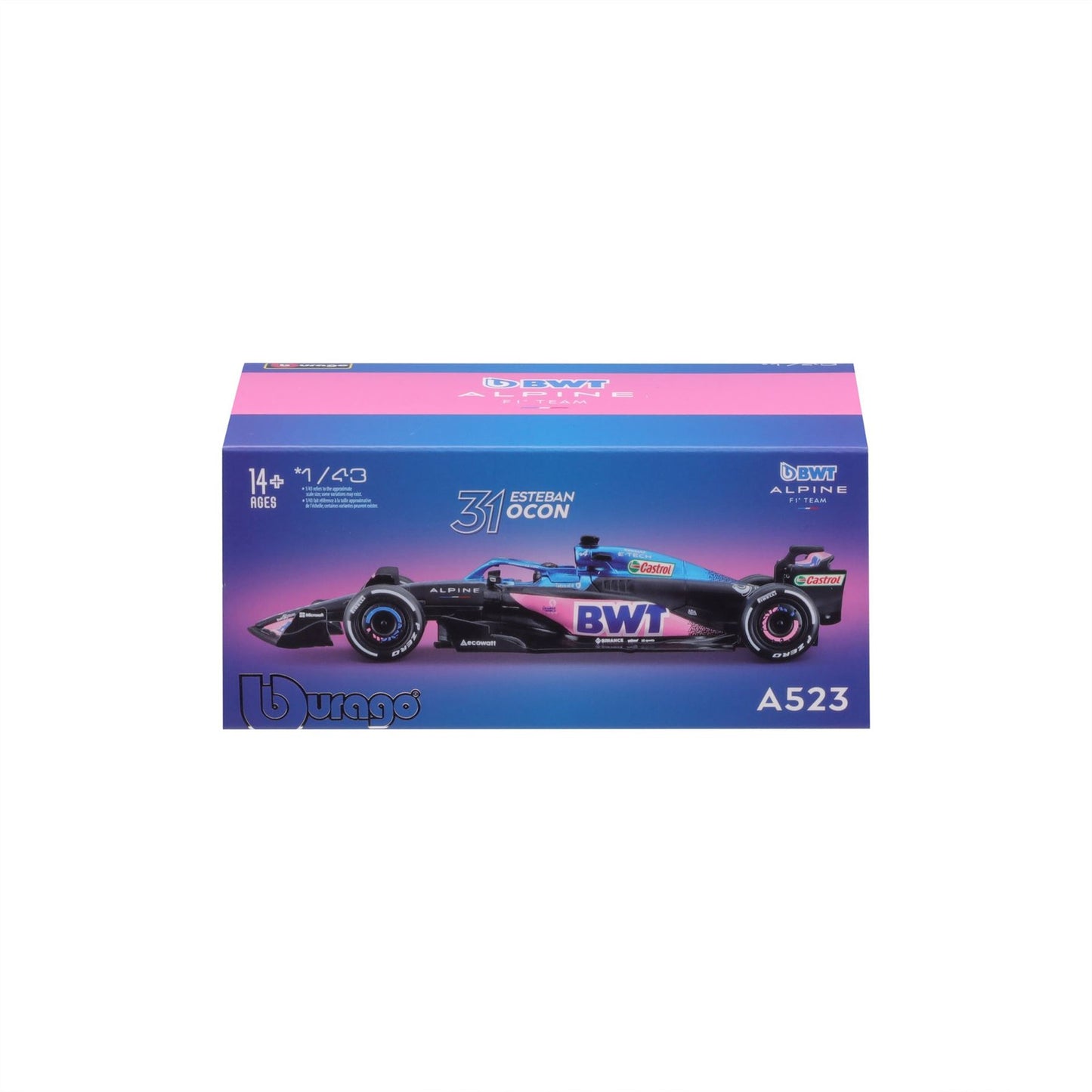 1:43 F1 Bwt Alpine F1 Team A523 2023 With Helmet Ocon - Diecast Model car Collectables