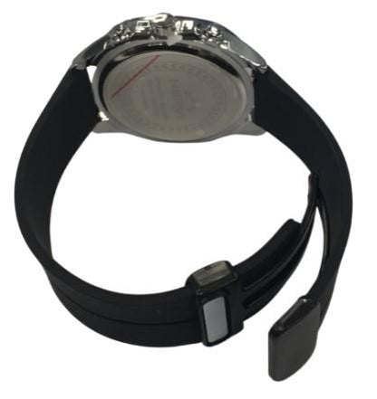 Heryi Rubber Gents Fashion Quartz Date Black Square Multi Dial Black Rubber Magnetic Strap Watch