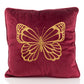 Hestia Red Embroidered Butterfly Square Cushion