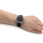Limit Mens Basic Dated Silver Tone Case Black Dial Black Leather Strap Watch 5747