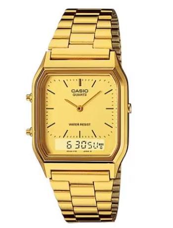 Casio Mens/Ladies Classic Analouge & Digital Dial Gold Bracelet Watch AQ-230GA Available Multiple Clour