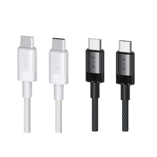 WYE 240W Braided Ultra Fast Charge/Sync C-C Cable 2m Black/White