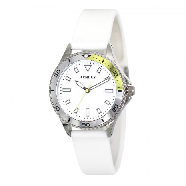 Henley Ladies Aluminium Top Ring Silicone Sports Watch H06188 Available Multiple Colour