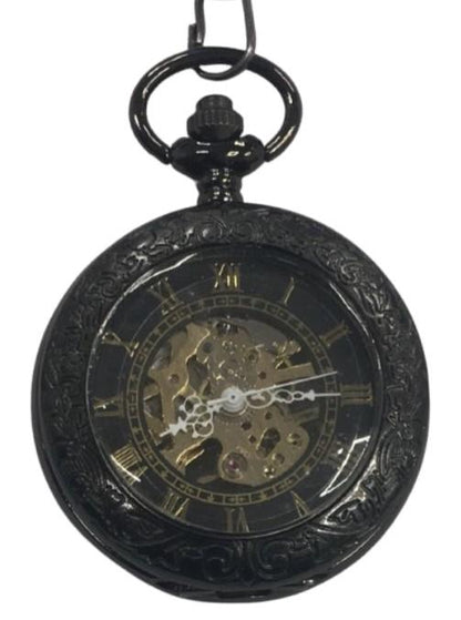 Mens & Ladies Mechanical Hand Winding Half Hunter Steampunk Gun Pocket Watch