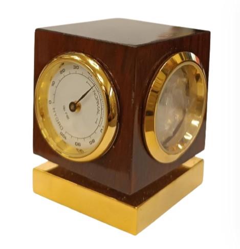 Miniature Clock Dial along with Barometer & Thermometer Dials Brown Solid wood IMP220 - CLEARANCE NEEDS RE-BATTERY