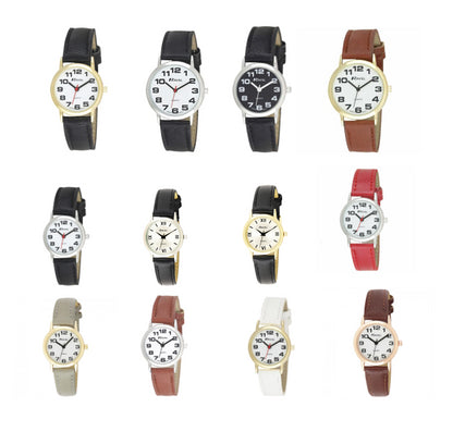 Ravel Ladies Basic Leather Strap Watch R0105L Available Multiple Colour