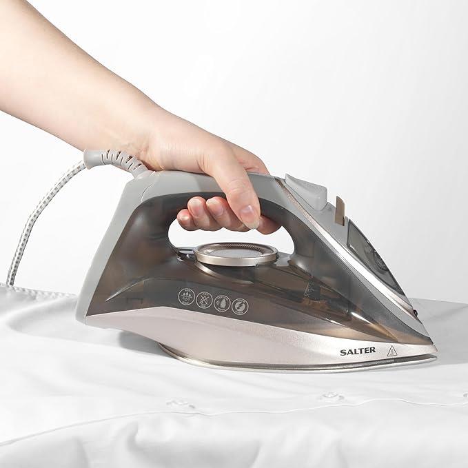 Salter Steam Iron – Precision Tip Ceramic Soleplate, Fast Heat Up, Easy Grip Comfort Ironing, Anti Drip/Calc, Self-Clean Function, Variable Temperature, Vertical Steaming Shot, 230ml, 2200W