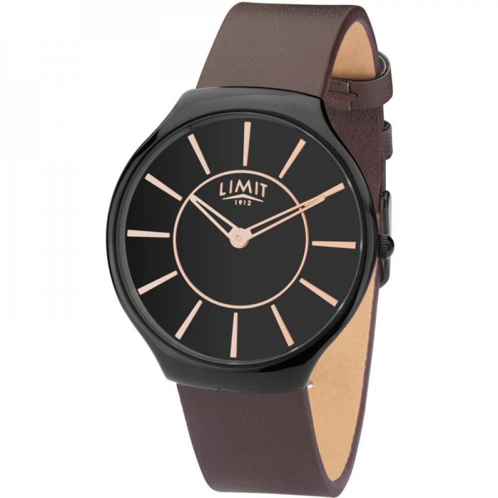 Limit Men's Black Dial Brown Leather Strap Watch 5726