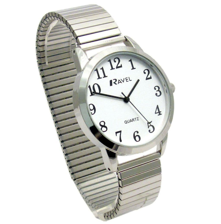 Ravel Mens Basic Bold Number Expander Bracelet Watch R0232G