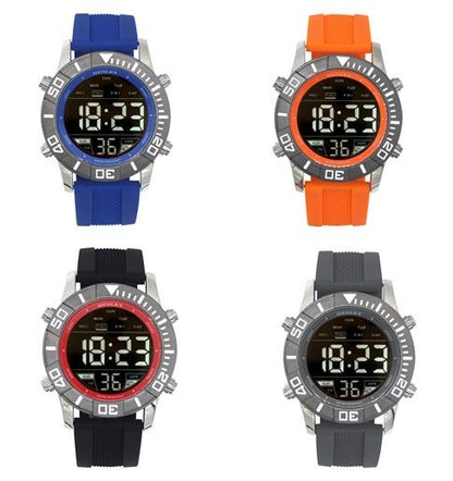 Henley Mens Fashion Digital Black Dial Rubber Strap Sports Watch HDG037 Available Multiple Colour