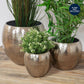 Hestia Set of 3 Textured Silver Metal Planters