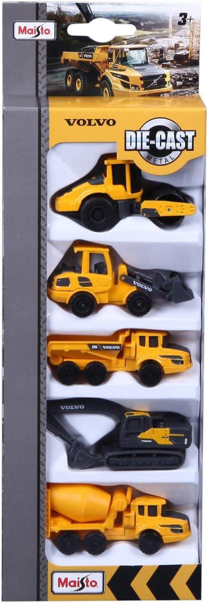 Maisto Mini Working Machines VOLVO CONSTUCTION 5 PACK – Incredibly Detailed Die-Cast Replica Collectible Model