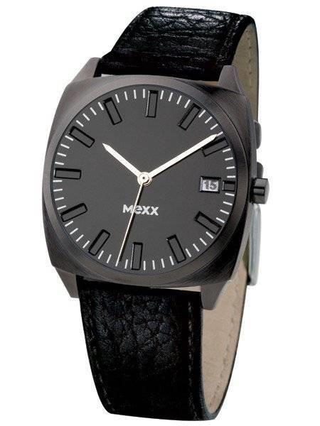 MEXX Mens Fashion Dated Dress Black Dial & Leather Strap Watch IMX1007 - CLEARANCE NEEDS RE-BATTERY