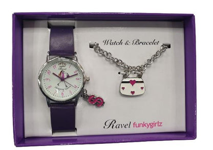 Ravel Funkygirlz Children fashion watch & Bracelet R33 Available Multiple Colour