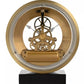 Wm.Widdop Round Golden Roman dial Skeleton Mantel Clock on Base