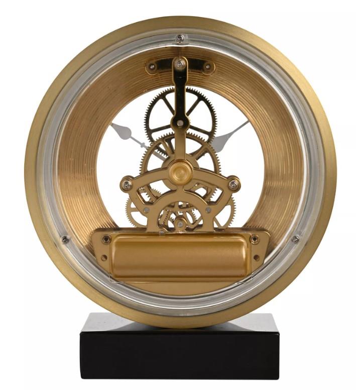 Wm.Widdop Round Golden Roman dial Skeleton Mantel Clock on Base